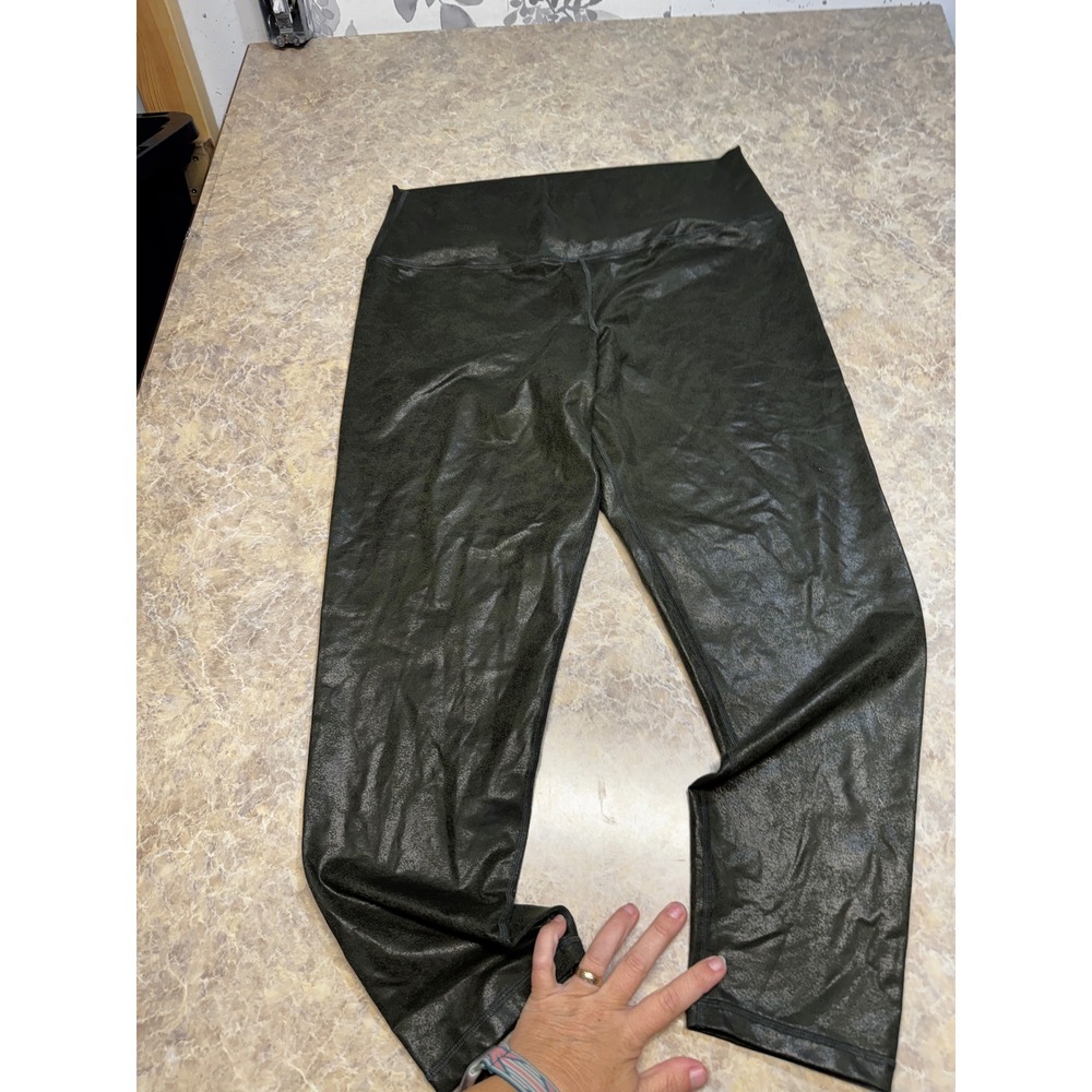OFFLINE by Aerie Metallic Crackle High Waisted Leggings XXL Olive Green Bronze
